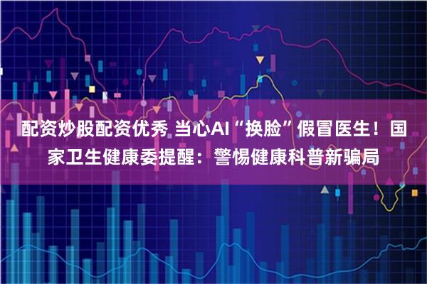 配资炒股配资优秀 当心AI“换脸”假冒医生!国家卫生健康委提醒:警惕健康科普新骗局